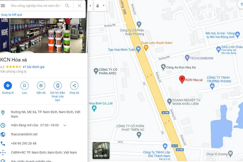 Vị trí triển khai quy hoạch khu công nghiệp Hoà Xá