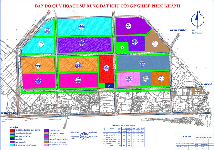 Quy hoạch sử dụng đất KHU CÔNG NGHIỆP Phú Khánh - Thái Bình