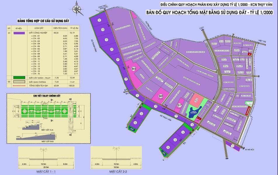 Quy hoạch Khu Công nghiệp Thụy Vân - Phú Thọ 