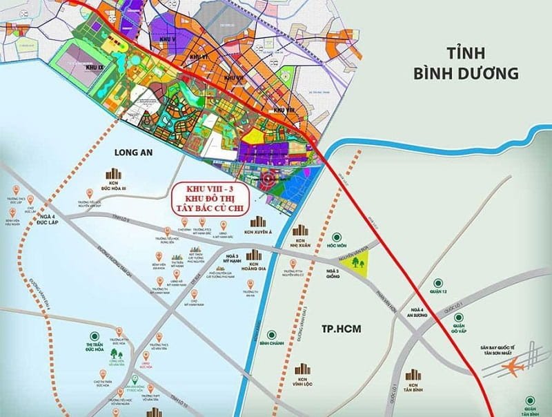 Bản đồ Khu công nghiệp Tây Bắc Củ Chi
