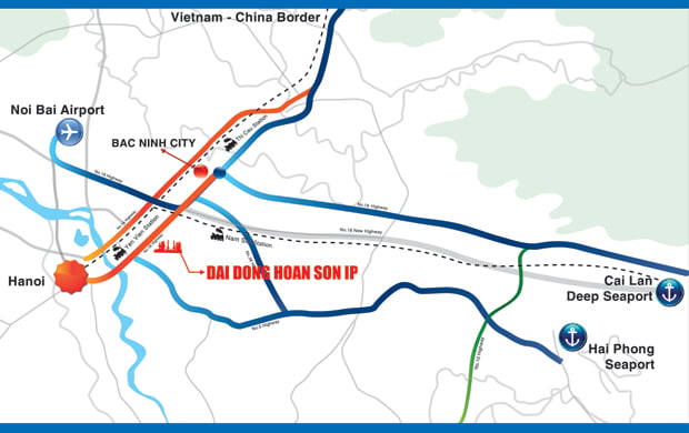 VỊ TRÍ KHU CÔNG NGHIỆP ĐẠI ĐỒNG - HOÀN SƠN