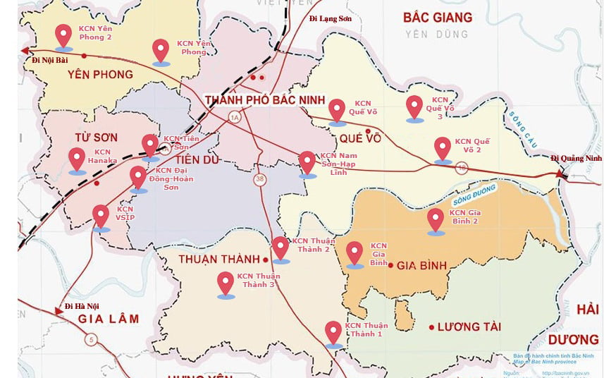 VỊ TRÍ KHU CÔNG NGHIỆP GIA BÌNH II