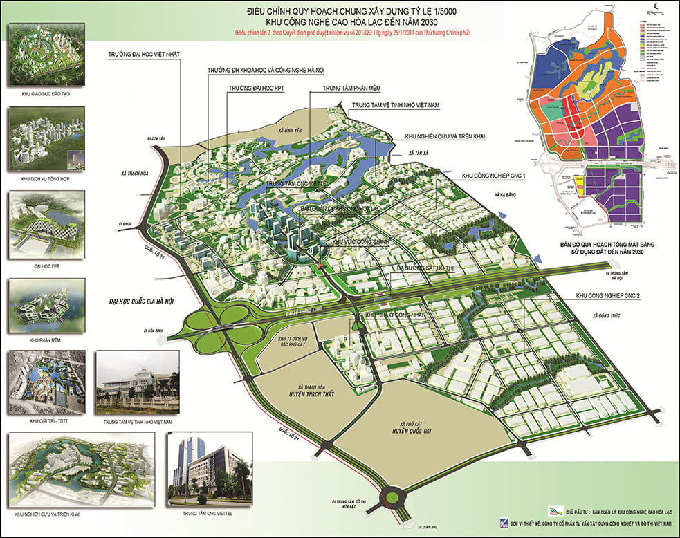 Bản đồ quy hoạch Khu công nghệ cao Hòa Lạc