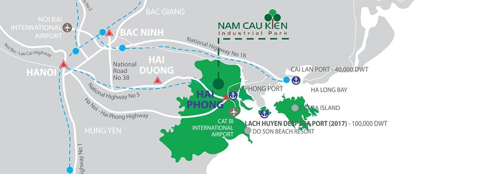 Vị trí chiến lược Khu công nghiệp Nam Cầu Kiền