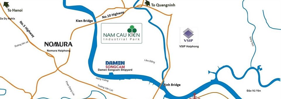 Vị trí chiến lược Khu công nghiệp Nam Cầu Kiền