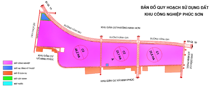 BẢN ĐỒ QUY HOẠCH SỬ DỤNG ĐẤT CỦA KHU CÔNG NGHIỆP PHÚC SƠN
