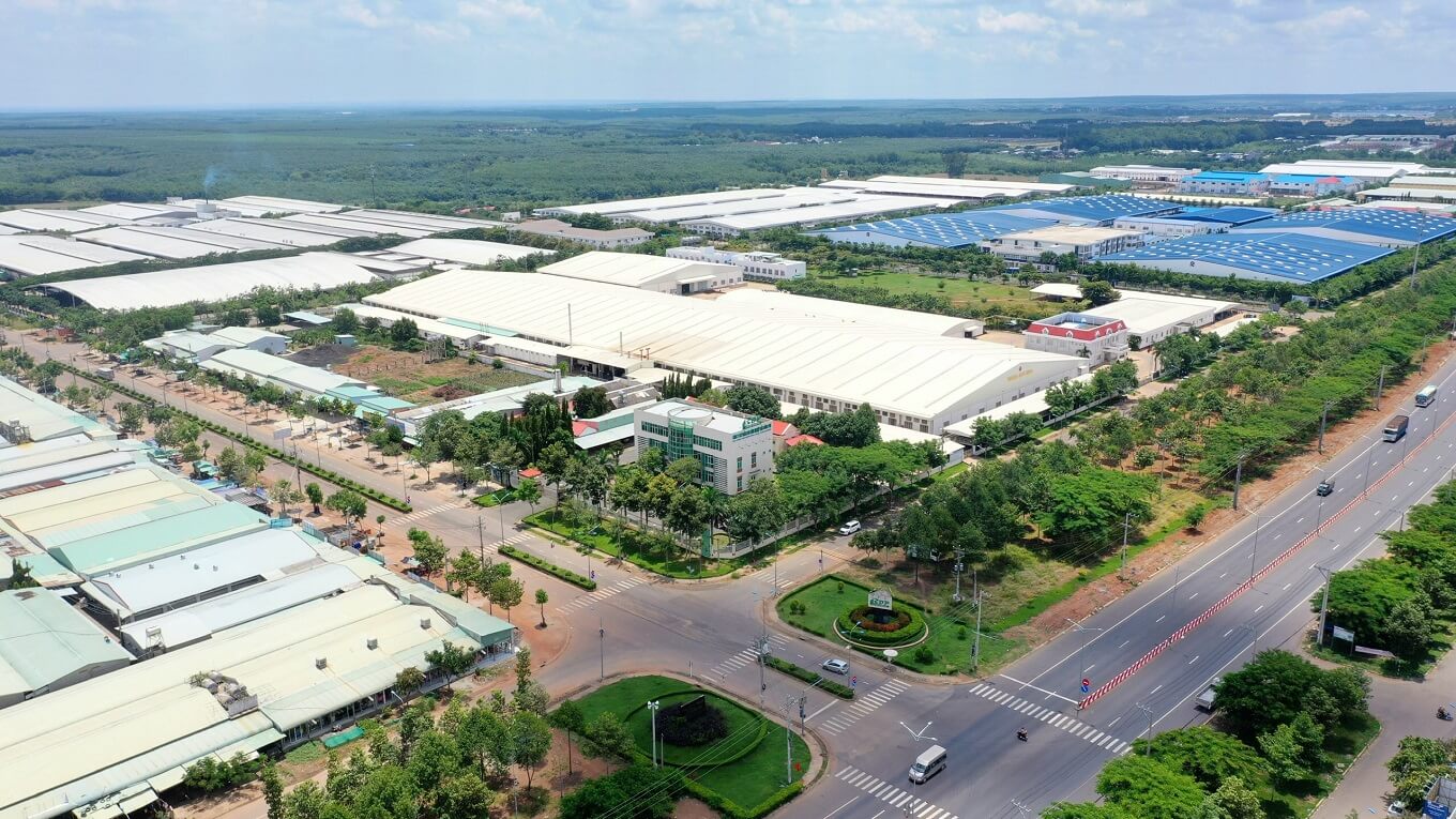 Góc nhìn trên cao Khu Công nghiệp Đồng Xoài I
