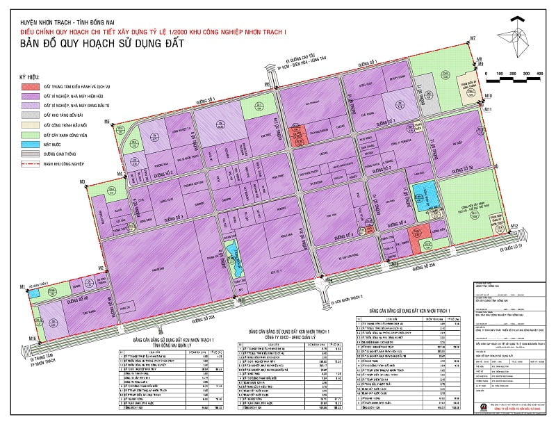 Land use planning map of Nhon Trach 1 Industrial Park