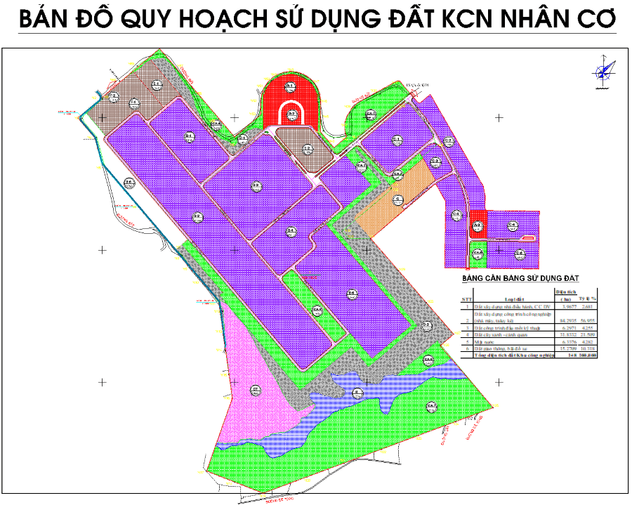 Bản đồ quy hoạch Khu công nghiệp Nhân cơ