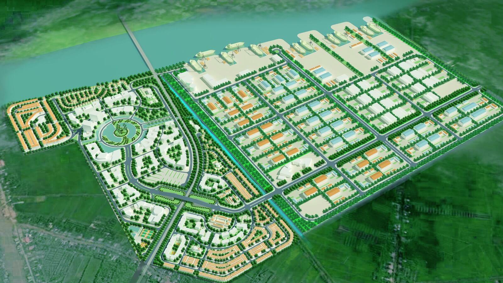 PHỐI CẢNH TỔNG THỂ KHU CÔNG NGHIỆP XẺO RÔ