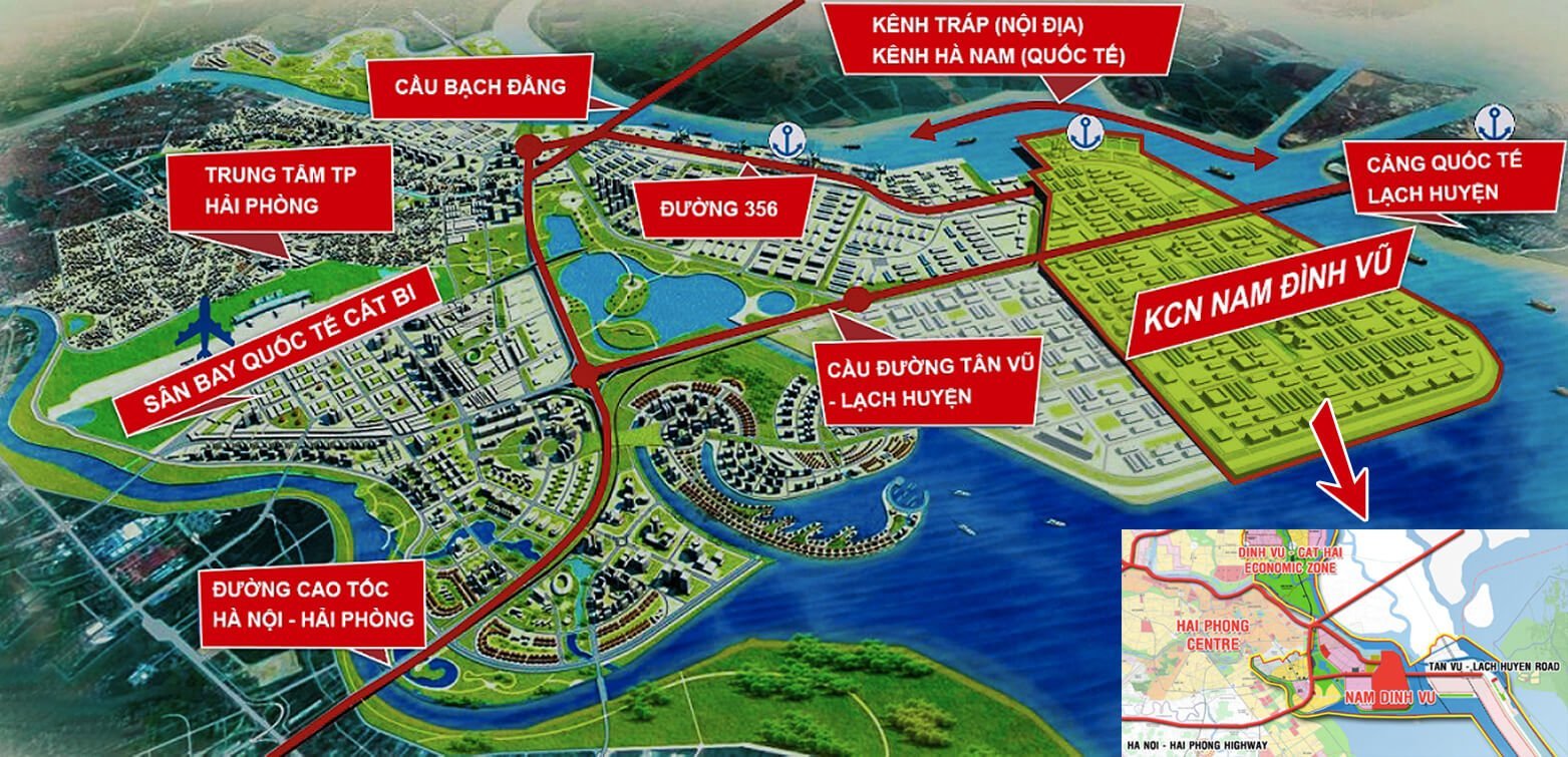 Location of Nam Dinh Vu Industrial Park