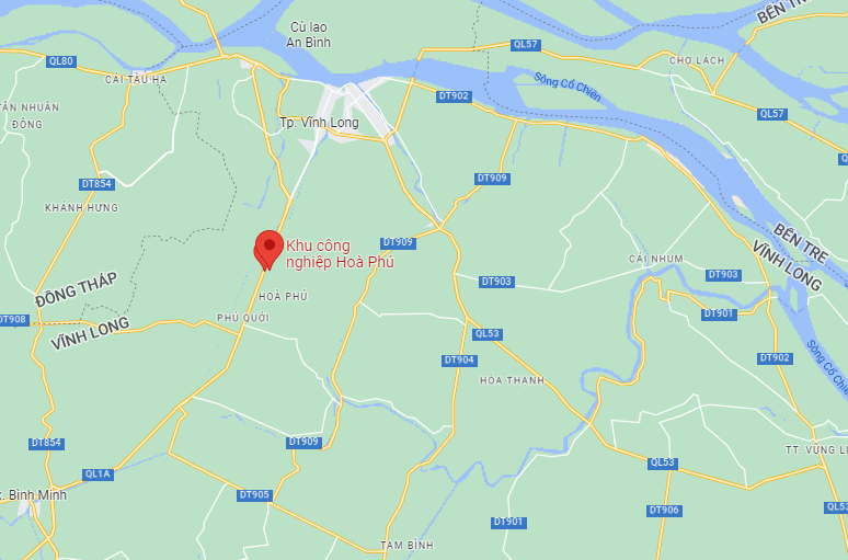 VỊ TRÍ KHU CÔNG NGHIỆP HÒA PHÚ