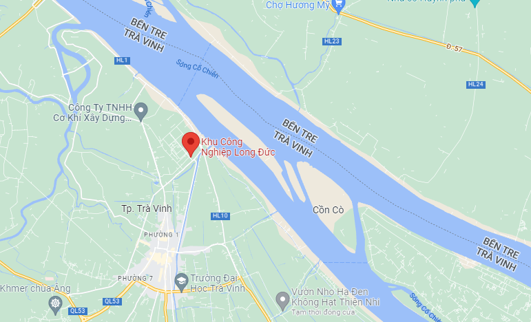 VỊ TRÍ KHU CÔNG NGHIỆP LONG ĐỨC - TRÀ VINH