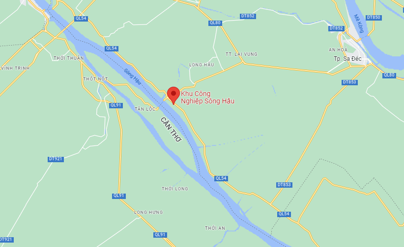 VỊ TRÍ KHU CÔNG NGHIỆP SÔNG HẬU