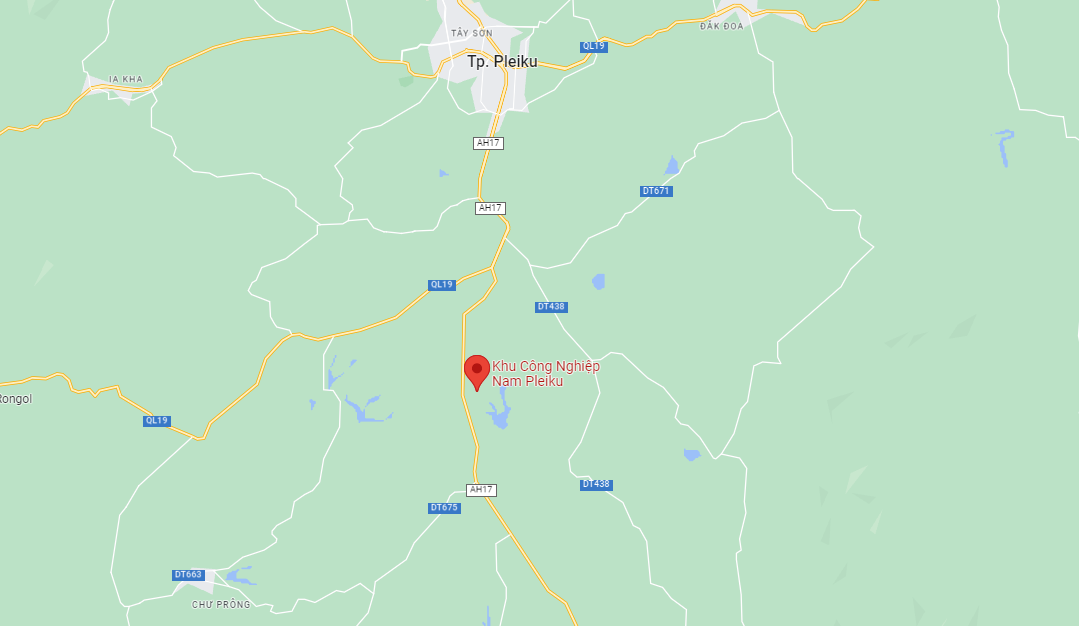 Vị trí KCN Nam Pleiku – Gia Lai