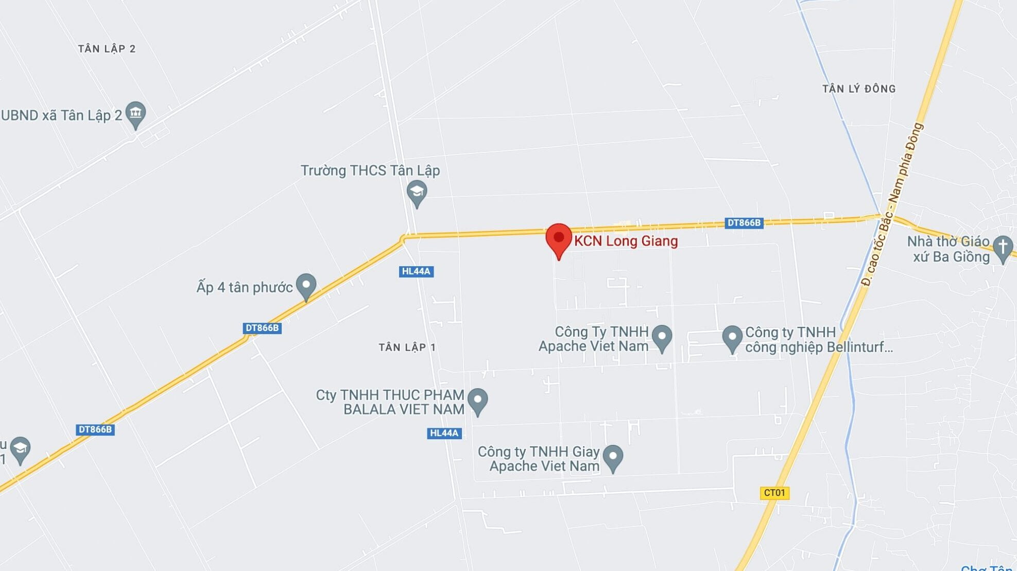 VỊ TRÍ KHU CÔNG NGHIỆP LONG GIANG